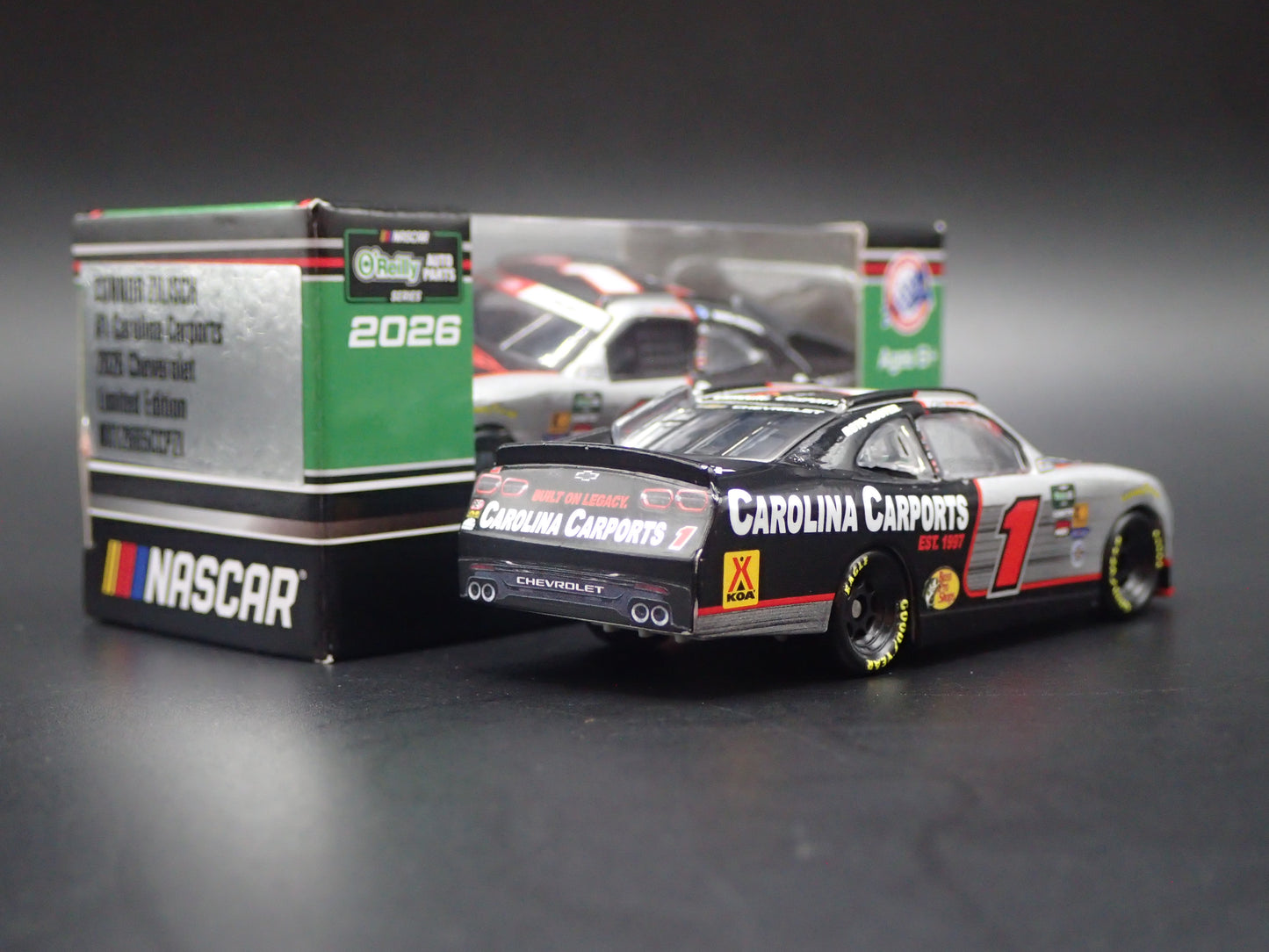 2026 CHEVROLET 1 CONNOR ZILISCH CAROLINA CARPORTS NASCAR 1:64 SCALE DIECAST CAR