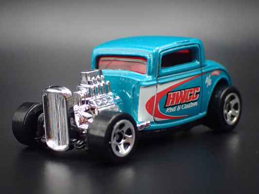 1932 32 FORD COUPE HOT ROD TEAL 1:64 SCALE COLLECTIBLE DIORAMA DIECAST MODEL CAR-Burning Rubber Toy Company