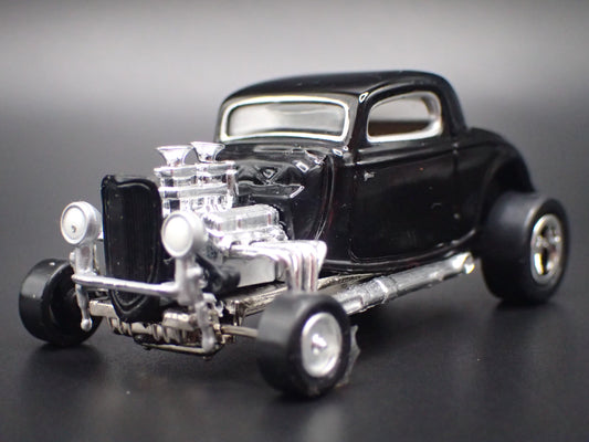 1934 34 FORD COUPE HOT ROD BLACK 1:64 SCALE COLLECTIBLE DIORAMA DIECAST MODEL CAR-Burning Rubber Toy Company