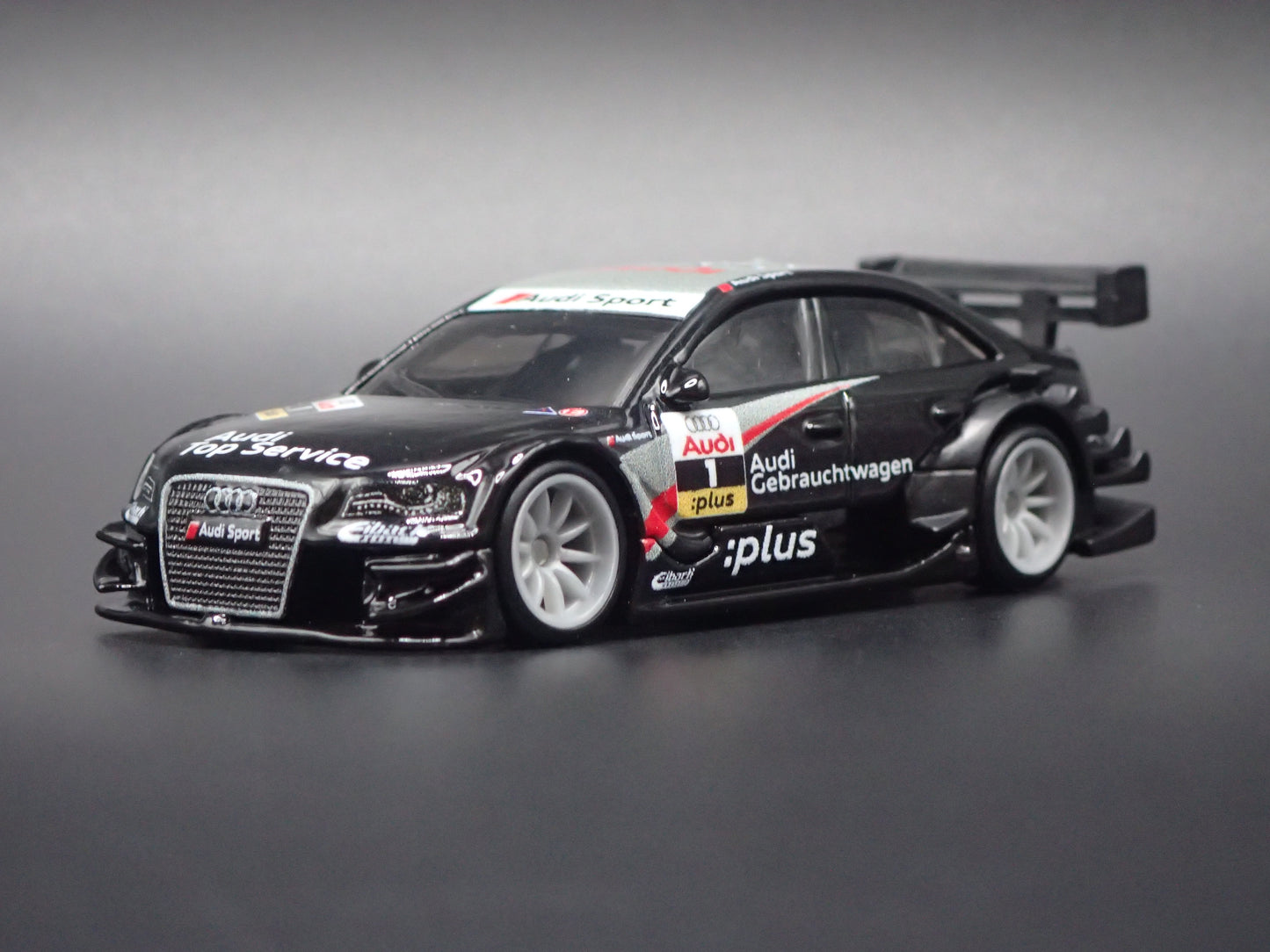 2008-2016 AUDI A4 TOURING CAR BLACK 1/64 SCALE DIORAMA DIECAST MODEL CAR