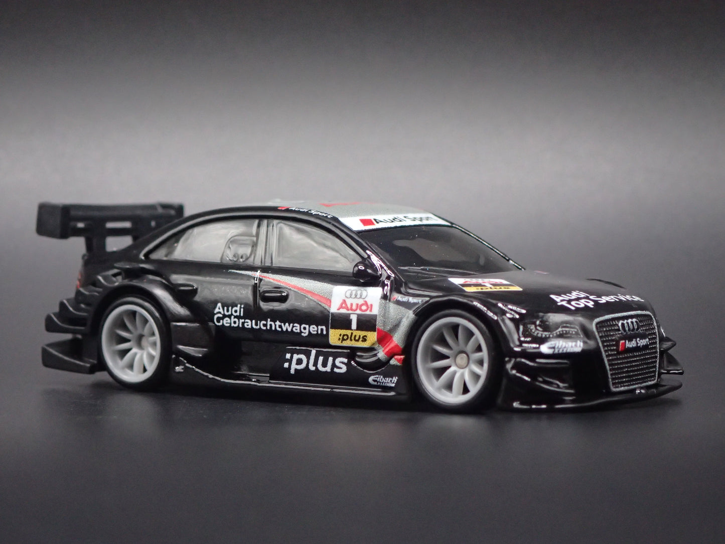 2008-2016 AUDI A4 TOURING CAR BLACK 1/64 SCALE DIORAMA DIECAST MODEL CAR