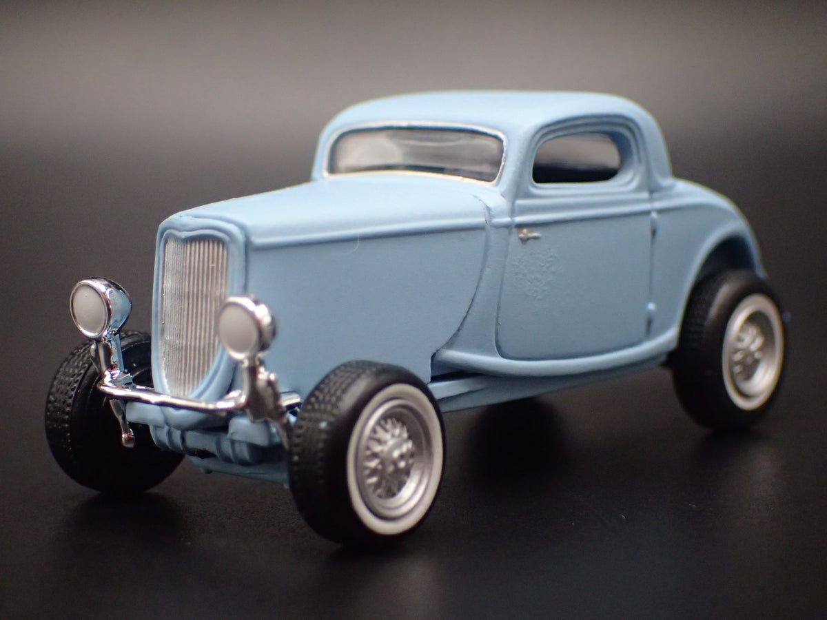 1934 34 FORD COUPE HOT ROD BLUE 1:64 SCALE COLLECTIBLE DIORAMA DIECAST MODEL CAR