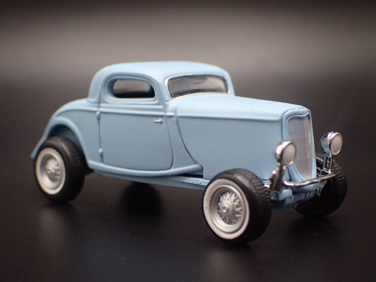 1934 34 FORD COUPE HOT ROD BLUE 1:64 SCALE COLLECTIBLE DIORAMA DIECAST MODEL CAR