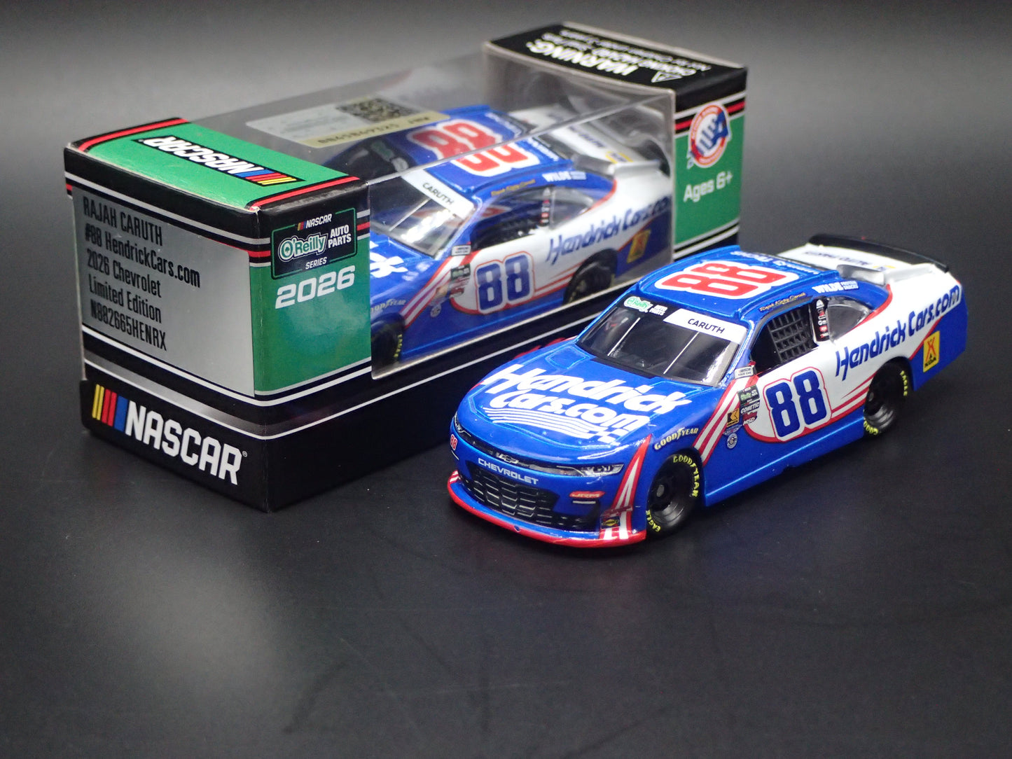 2026 CHEVROLET 88 RAJAH CARUTH HENDRICKCARS.COM NASCAR 1:64 SCALE DIECAST CAR