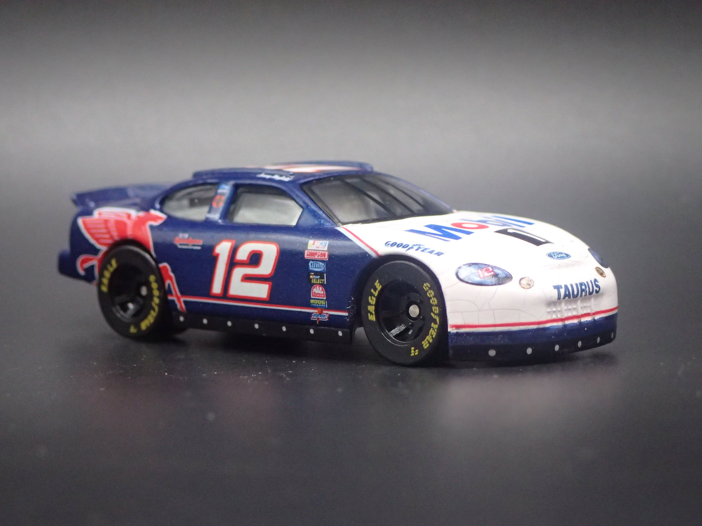 1999 99 FORD TAURUS 12 JEREMY MAYFIELD WEATHERED PAINT NASCAR 1/64 SCALE DIECAST CAR