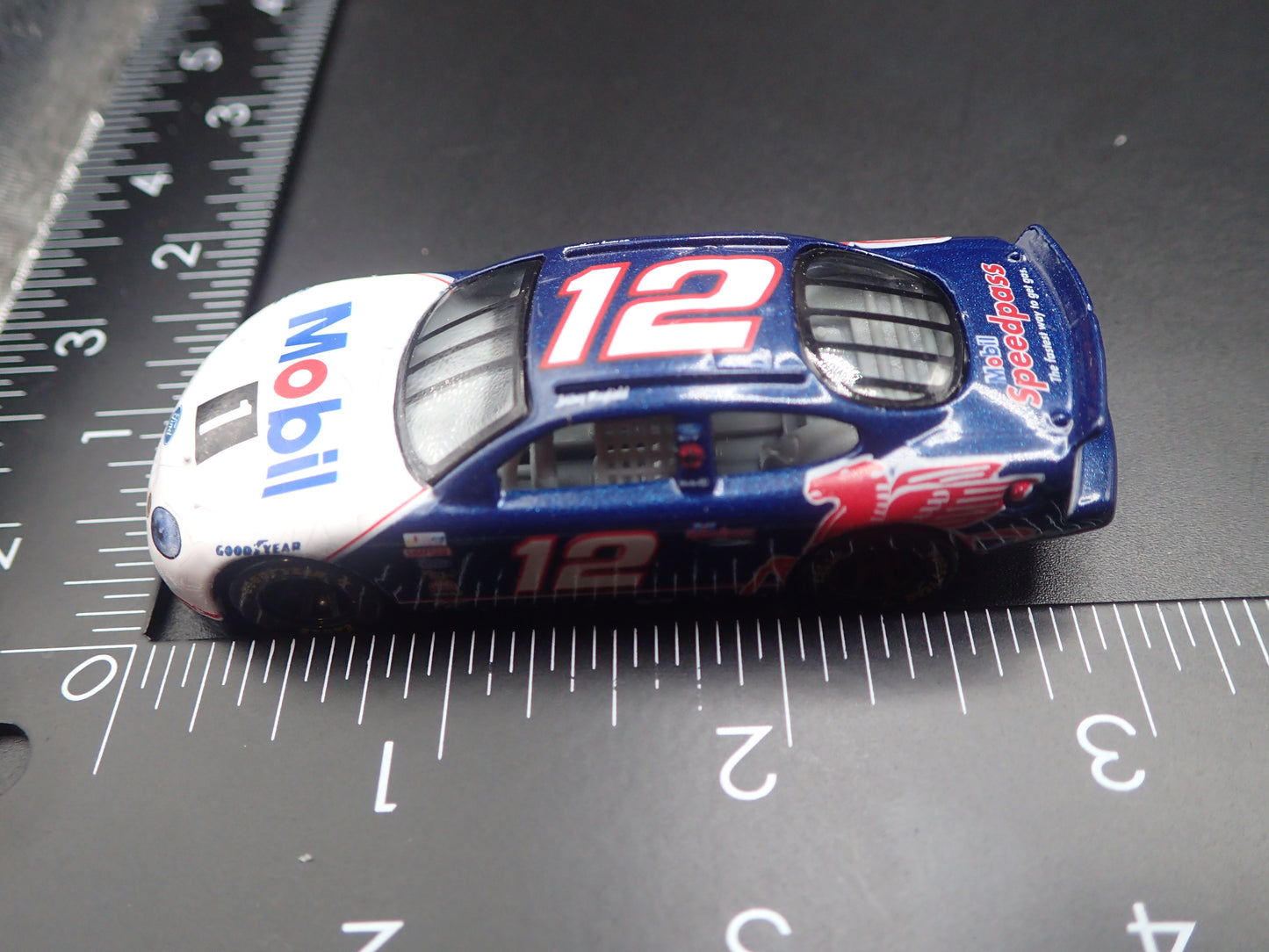 1999 99 FORD TAURUS 12 JEREMY MAYFIELD WEATHERED PAINT NASCAR 1/64 SCALE DIECAST CAR