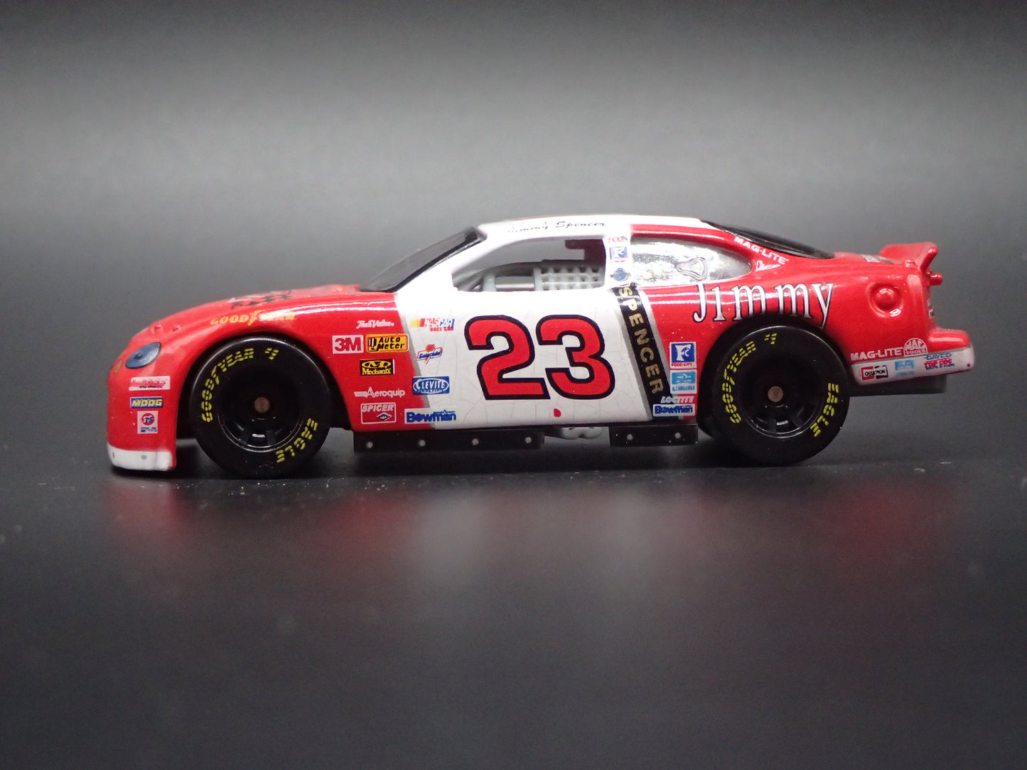 1999 99 FORD TAURUS 23 JIMMY SPENCER WEATHERED PAINT NASCAR 1/64 SCALE DIECAST CAR