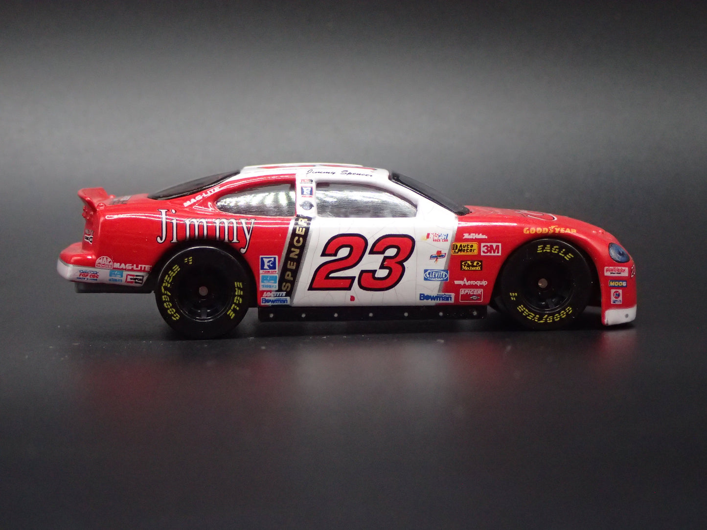 1999 99 FORD TAURUS 23 JIMMY SPENCER WEATHERED PAINT NASCAR 1/64 SCALE DIECAST CAR