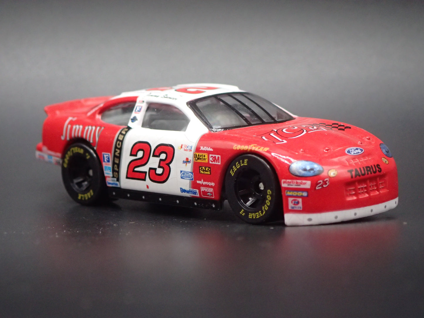 1999 99 FORD TAURUS 23 JIMMY SPENCER WEATHERED PAINT NASCAR 1/64 SCALE DIECAST CAR