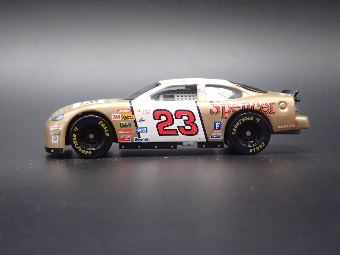 1999 99 FORD TAURUS 23 JIMMY SPENCER WEATHERED PAINT NASCAR 1/64 SCALE DIECAST CAR