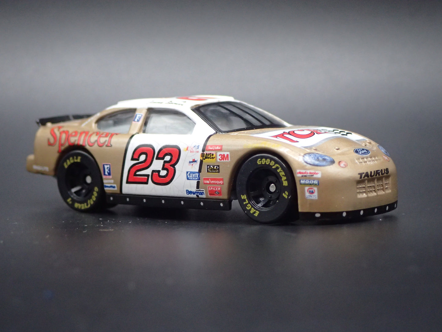 1999 99 FORD TAURUS 23 JIMMY SPENCER WEATHERED PAINT NASCAR 1/64 SCALE DIECAST CAR