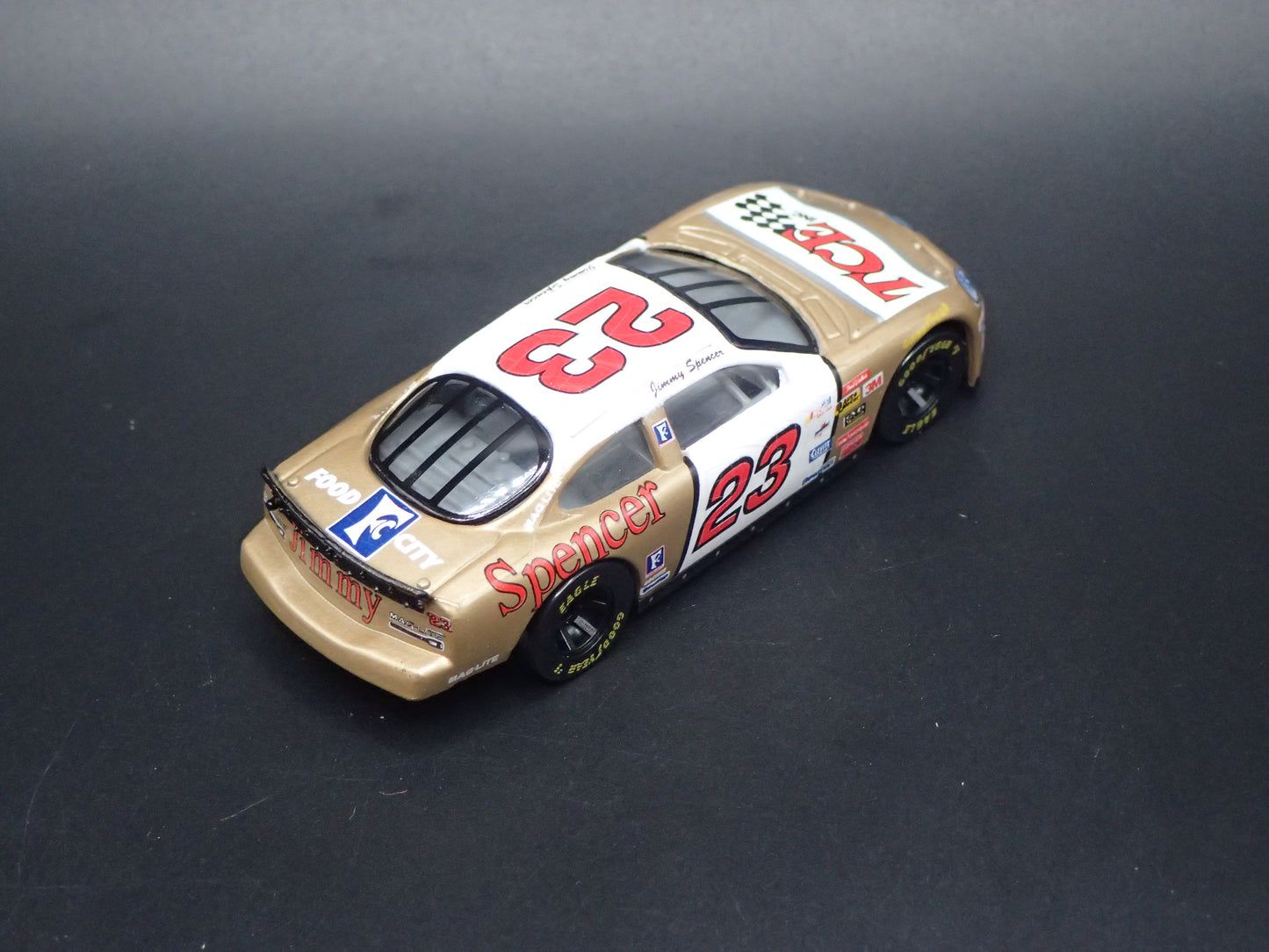 1999 99 FORD TAURUS 23 JIMMY SPENCER WEATHERED PAINT NASCAR 1/64 SCALE DIECAST CAR