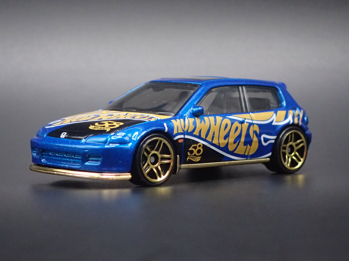 1992-1995 HONDA CIVIC EG HATCHBACK BLUE 1/64 SCALE DIORAMA DIECAST MODEL CAR