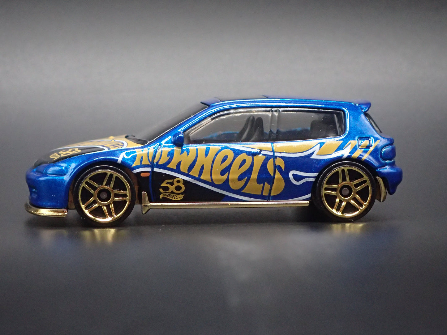 1992-1995 HONDA CIVIC EG HATCHBACK BLUE 1/64 SCALE DIORAMA DIECAST MODEL CAR