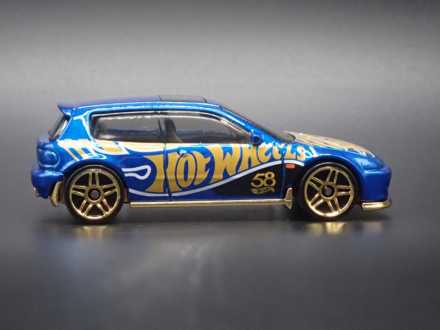1992-1995 HONDA CIVIC EG HATCHBACK BLUE 1/64 SCALE DIORAMA DIECAST MODEL CAR