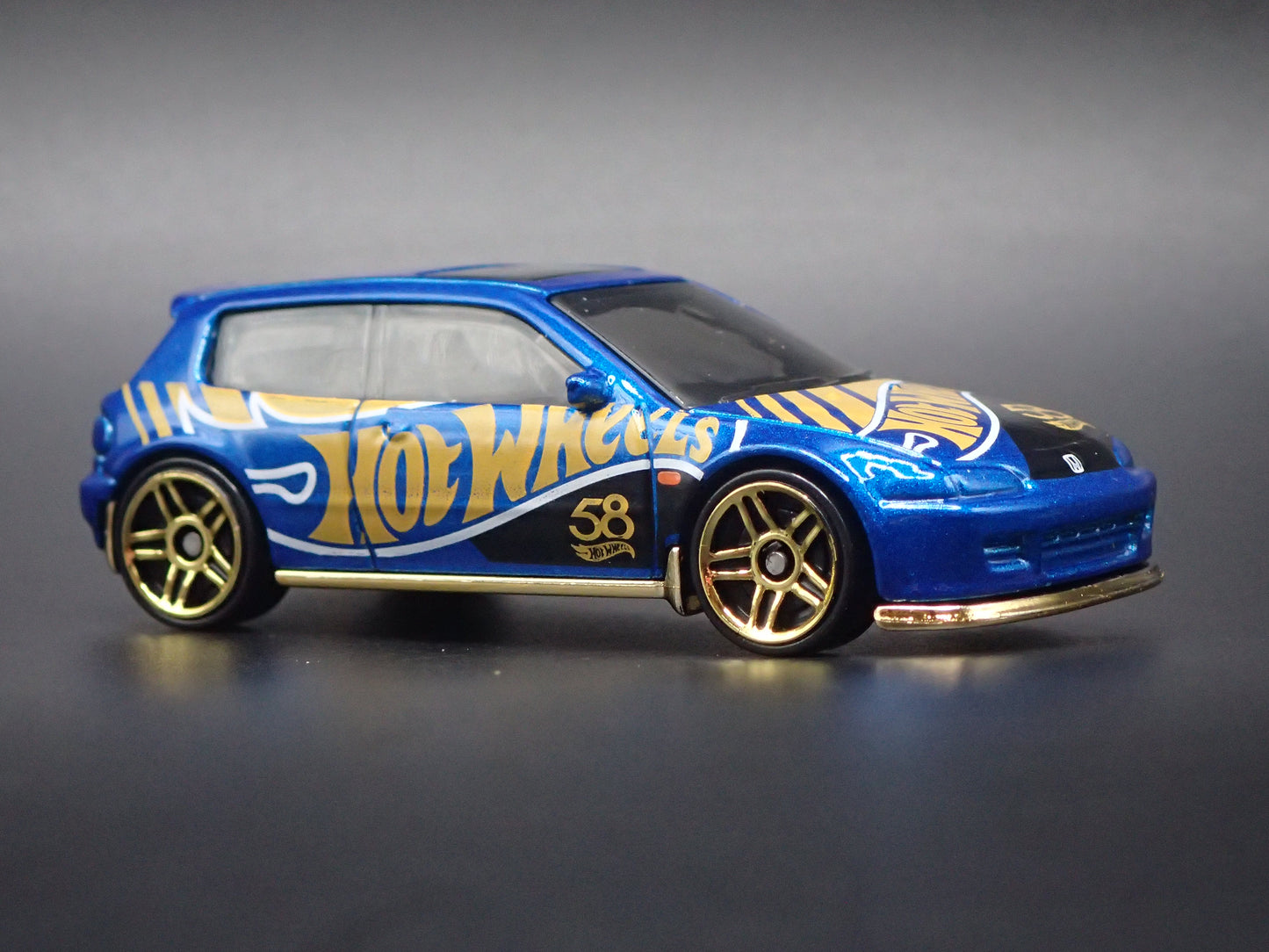 1992-1995 HONDA CIVIC EG HATCHBACK BLUE 1/64 SCALE DIORAMA DIECAST MODEL CAR