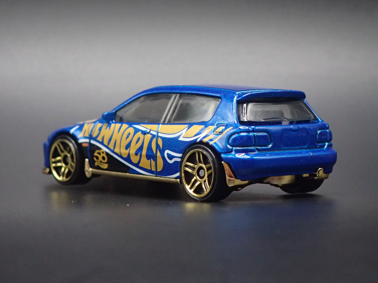 1992-1995 HONDA CIVIC EG HATCHBACK BLUE 1/64 SCALE DIORAMA DIECAST MODEL CAR