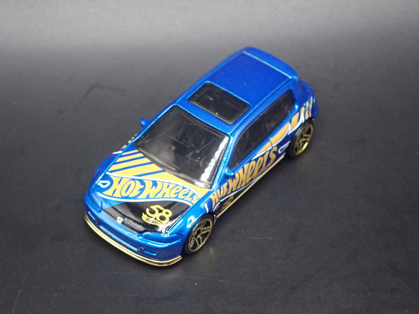 1992-1995 HONDA CIVIC EG HATCHBACK BLUE 1/64 SCALE DIORAMA DIECAST MODEL CAR