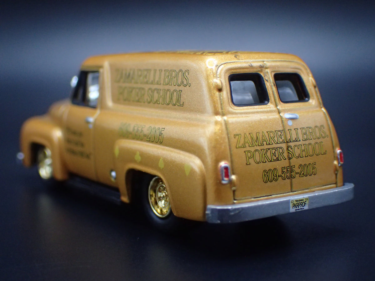 1955 55 FORD PANEL DELIVERY GOLD 1:64 SCALE DIORAMA DIECAST MODEL CAR