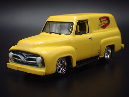 1955 55 FORD PANEL DELIVERY YELLOW 1:64 SCALE DIORAMA DIECAST MODEL CAR