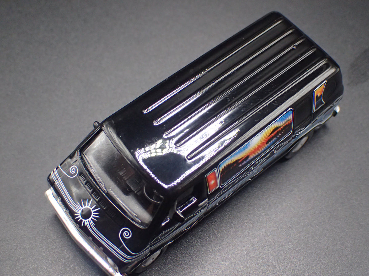 1977 77 DODGE B100 VAN BLACK 1:64 SCALE DIORAMA DIECAST MODEL CAR