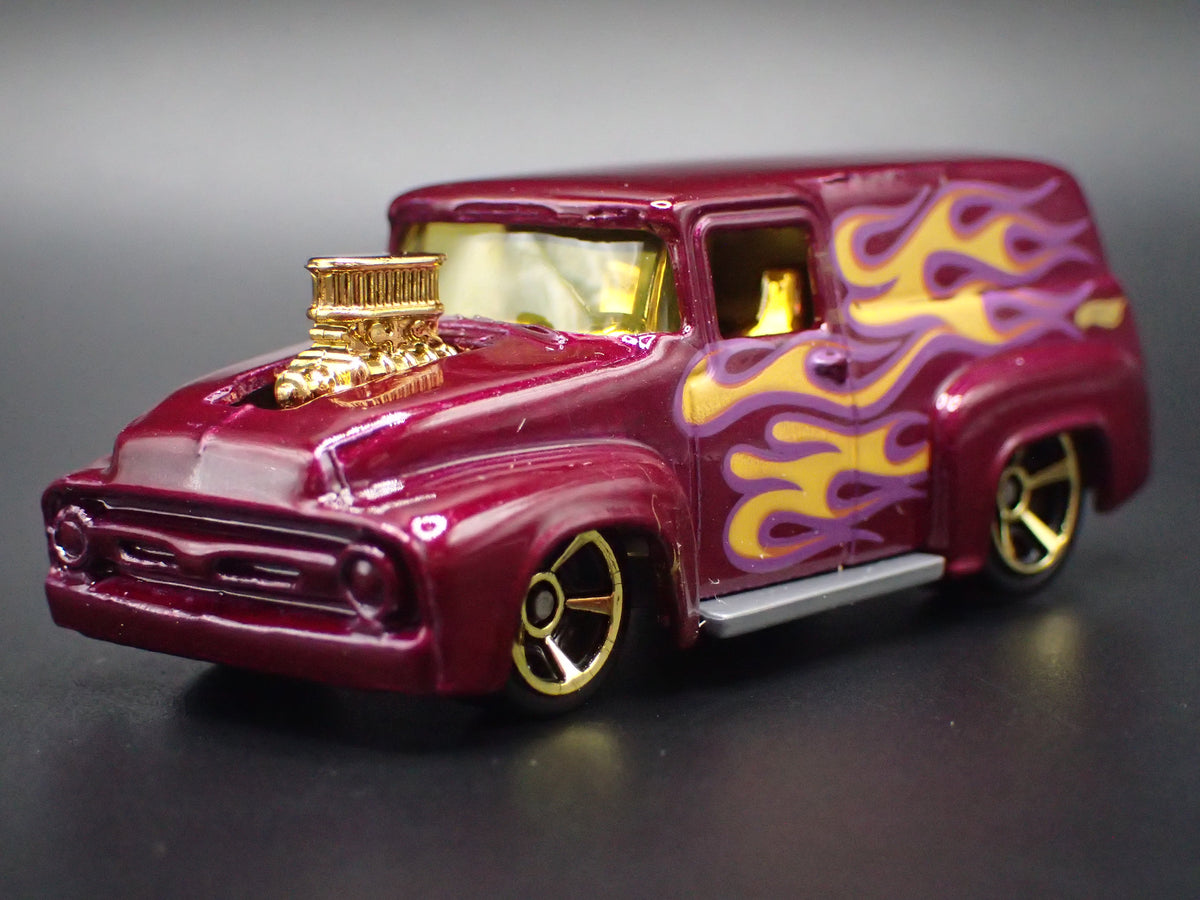 1956 56 FORD F100 PANEL DELIVERY VAN PURPLE 1:64 SCALE DIORAMA DIECAST MODEL CAR