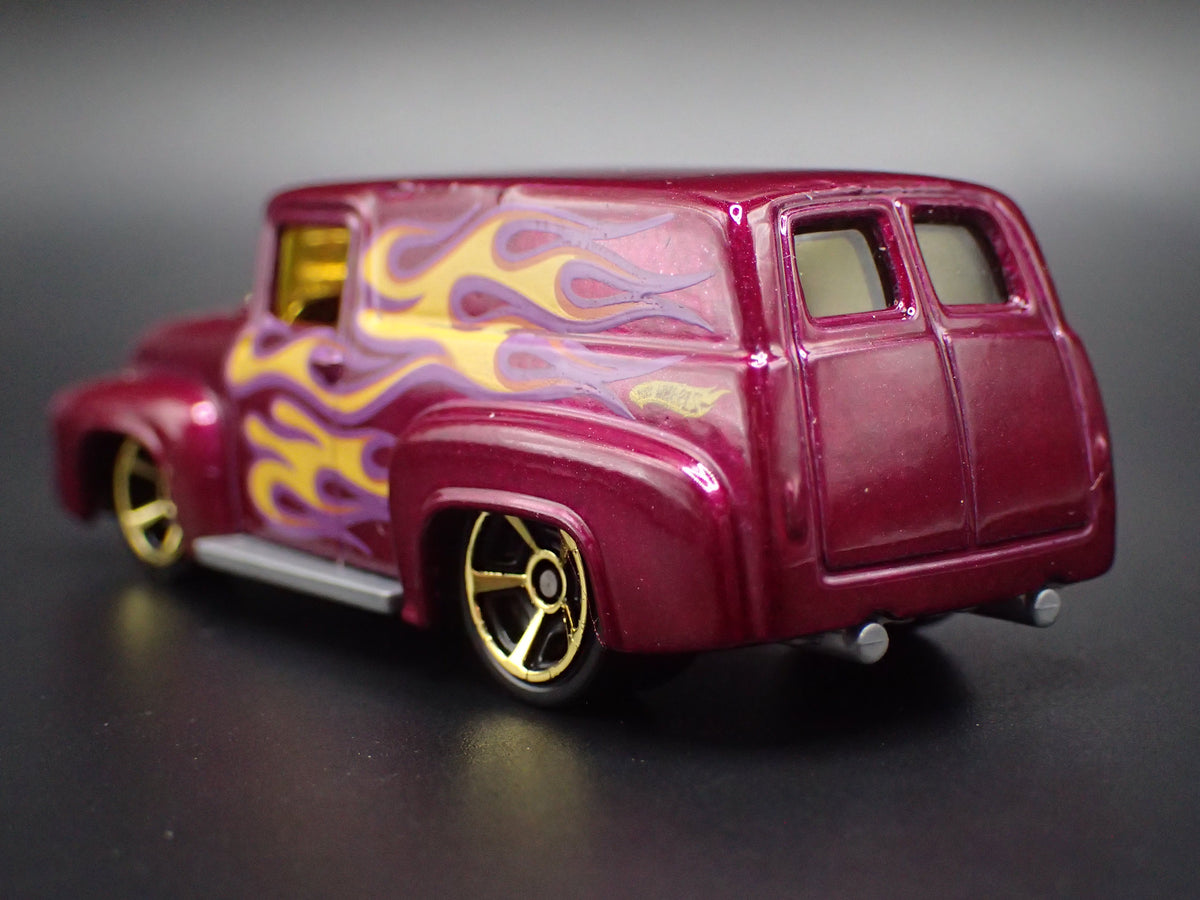 1956 56 FORD F100 PANEL DELIVERY VAN PURPLE 1:64 SCALE DIORAMA DIECAST MODEL CAR