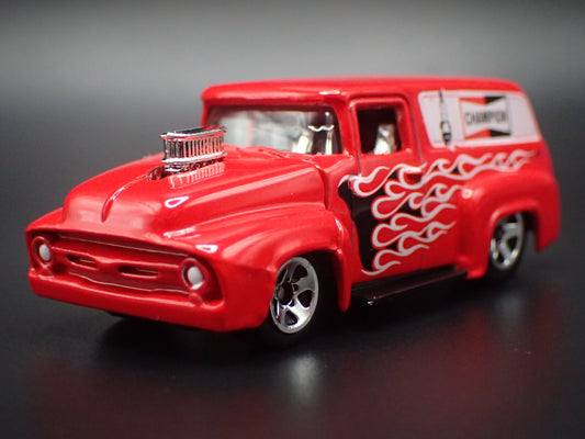 1956 56 FORD F100 PANEL DELIVERY VAN CHAMPION RED 1:64 SCALE DIECAST MODEL CAR