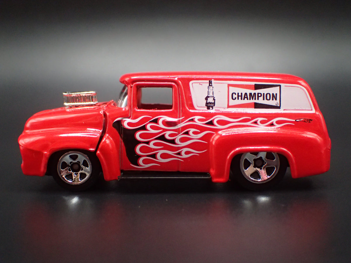 1956 56 FORD F100 PANEL DELIVERY VAN CHAMPION RED 1:64 SCALE DIECAST MODEL CAR