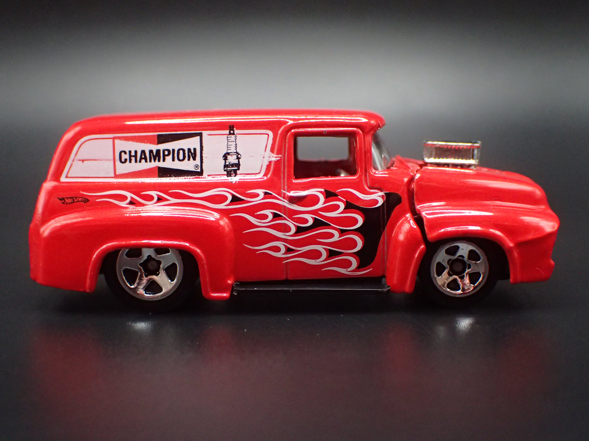 1956 56 FORD F100 PANEL DELIVERY VAN CHAMPION RED 1:64 SCALE DIECAST MODEL CAR
