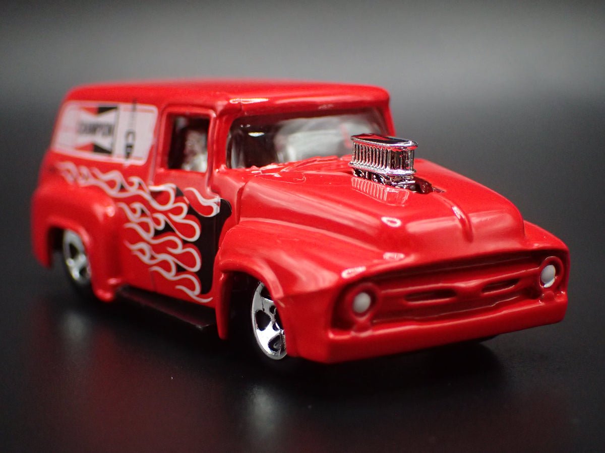 1956 56 FORD F100 PANEL DELIVERY VAN CHAMPION RED 1:64 SCALE DIECAST MODEL CAR