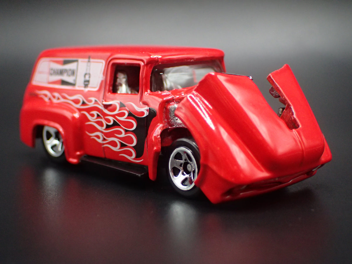 1956 56 FORD F100 PANEL DELIVERY VAN CHAMPION RED 1:64 SCALE DIECAST MODEL CAR