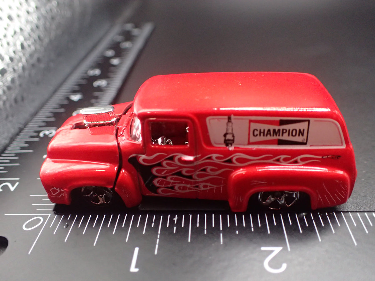 1956 56 FORD F100 PANEL DELIVERY VAN CHAMPION RED 1:64 SCALE DIECAST MODEL CAR