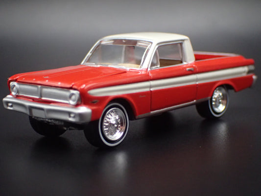 1965 65 FORD FALCON RANCHERO PICKUP TRUCK RED 1:64 SCALE DIECAST MODEL CAR-Burning Rubber Toy Company