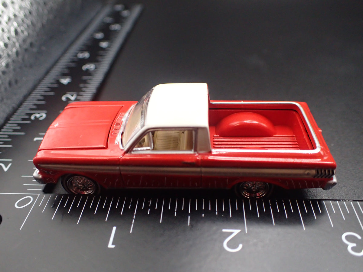 1965 65 FORD FALCON RANCHERO PICKUP TRUCK RED 1:64 SCALE DIECAST MODEL CAR