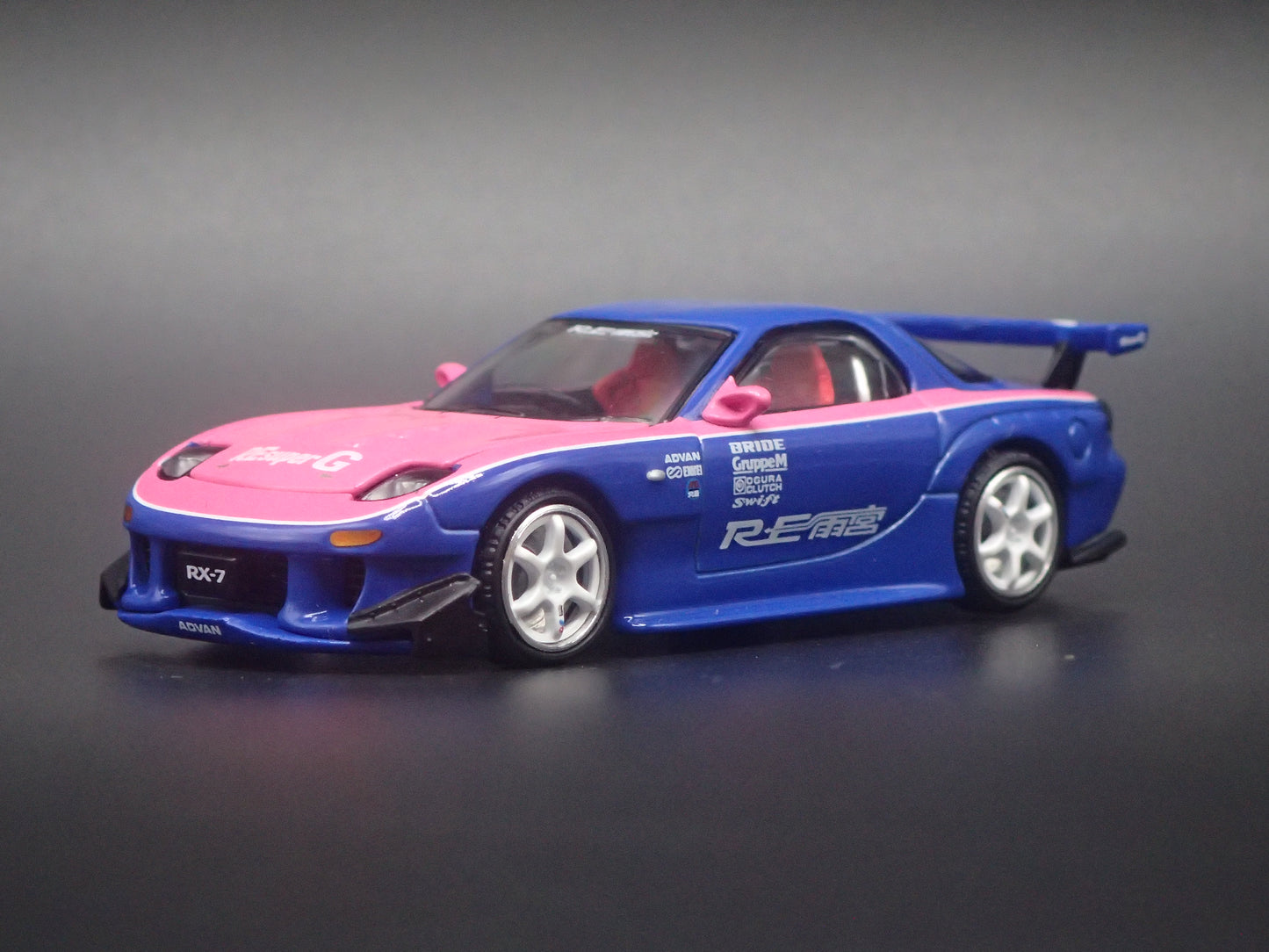 MAZDA RX7 JDM RE AMEMIYA BLUE 1:64 SCALE COLLECTIBLE DIORAMA DIECAST MODEL CAR