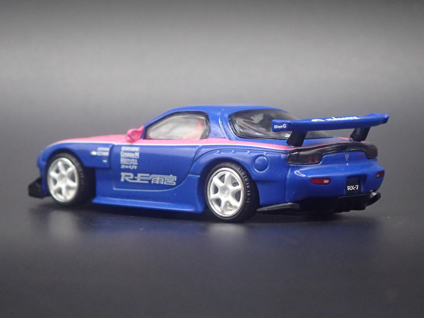 MAZDA RX7 JDM RE AMEMIYA BLUE 1:64 SCALE COLLECTIBLE DIORAMA DIECAST MODEL CAR