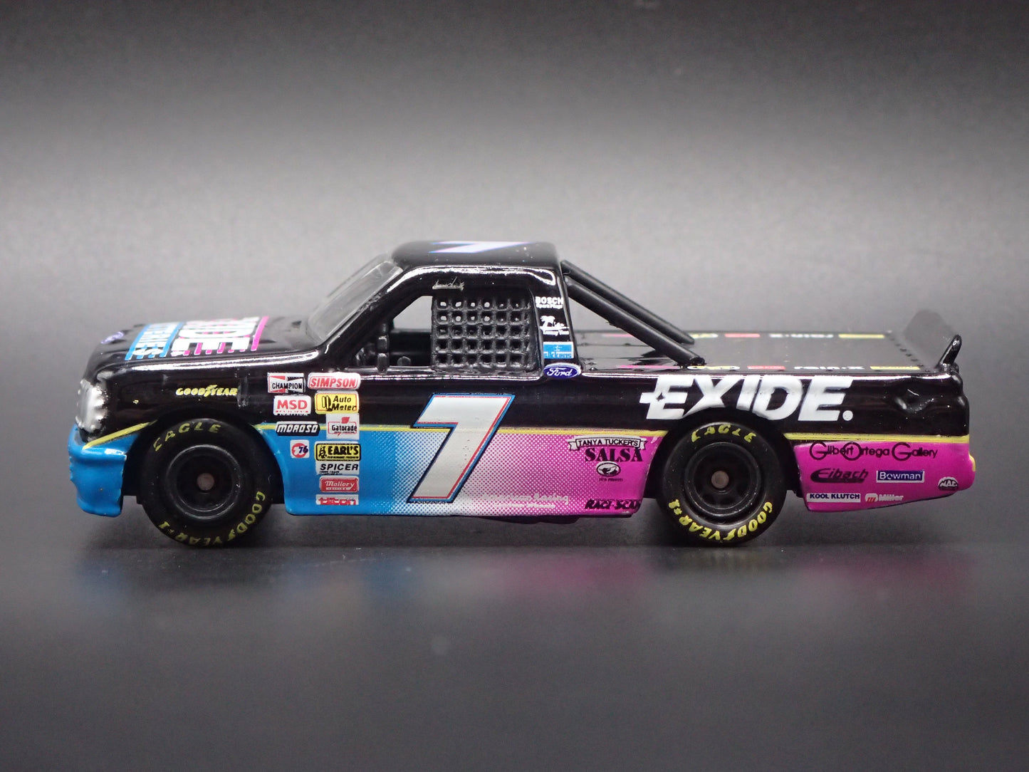 1995 95 FORD F150 #7 GEOFF BODINE EXIDE NASCAR TRUCK 1:64 DIECAST CAR