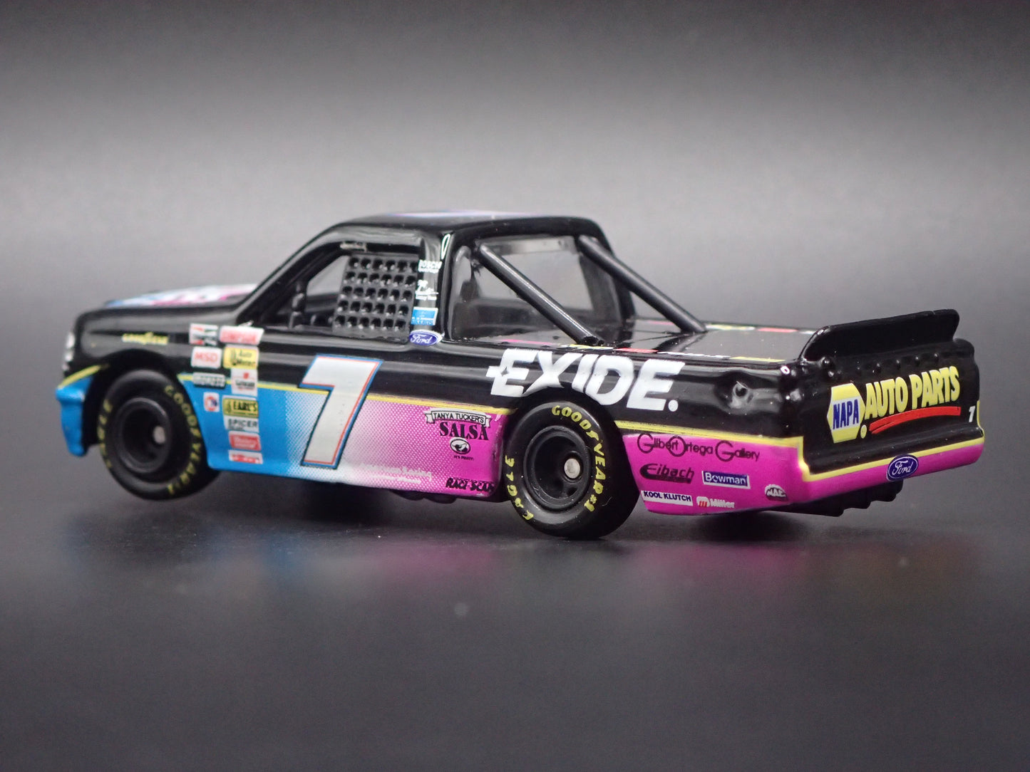 1995 95 FORD F150 #7 GEOFF BODINE EXIDE NASCAR TRUCK 1:64 DIECAST CAR