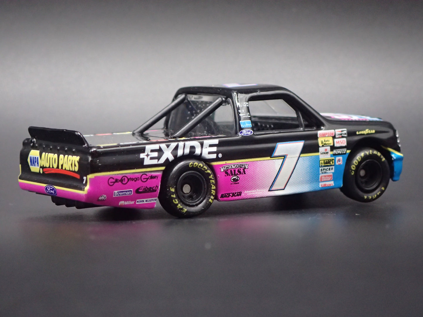 1995 95 FORD F150 #7 GEOFF BODINE EXIDE NASCAR TRUCK 1:64 DIECAST CAR