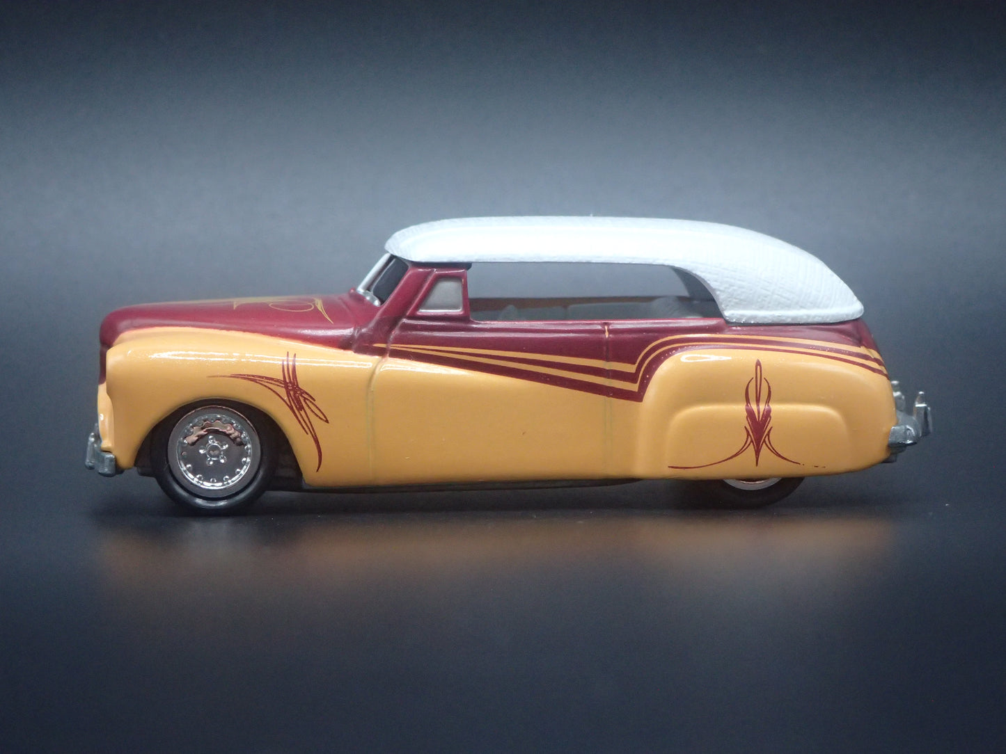 1941 41 PHAETON GEORGE BARRIS CUSTOM YELLOW 1/64 SCALE DIECAST MODEL CAR