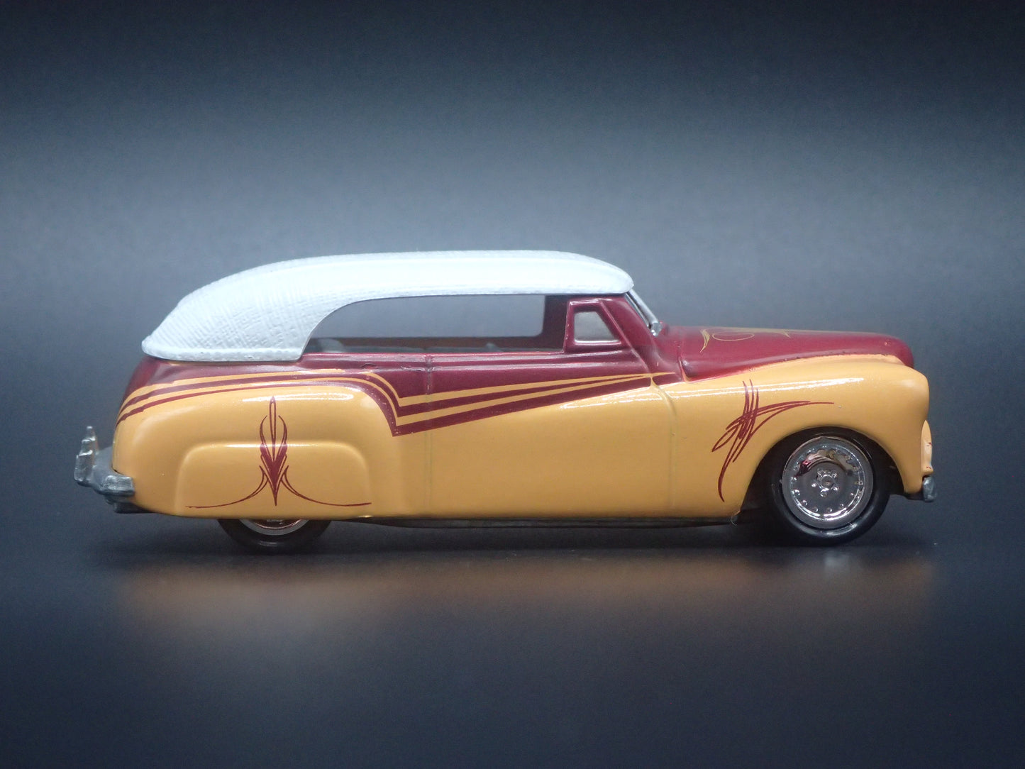 1941 41 PHAETON GEORGE BARRIS CUSTOM YELLOW 1/64 SCALE DIECAST MODEL CAR