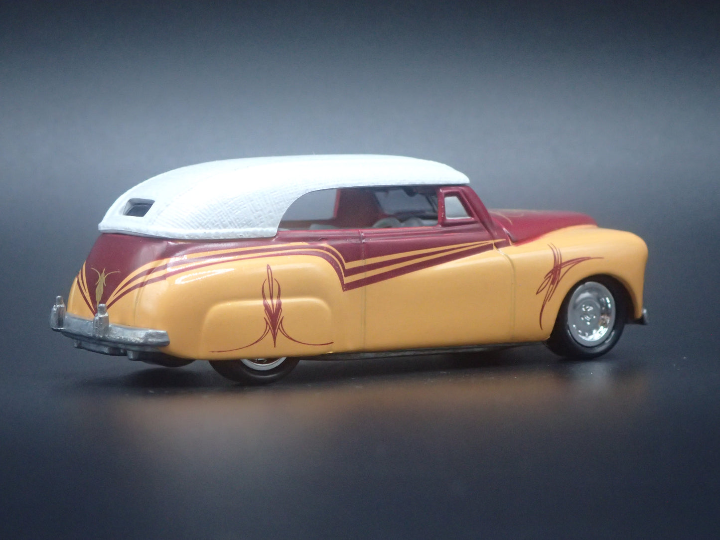 1941 41 PHAETON GEORGE BARRIS CUSTOM YELLOW 1/64 SCALE DIECAST MODEL CAR