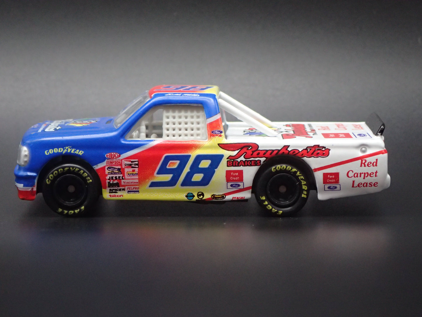 1995 95 FORD F150 #98 BUTCH MILLER RAYBESTOS NASCAR TRUCK 1:64 DIECAST CAR