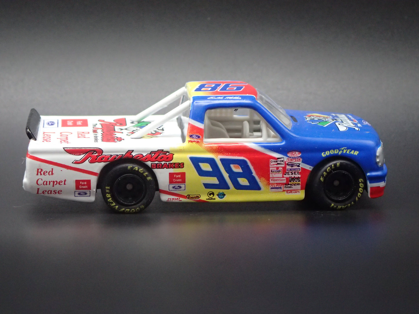 1995 95 FORD F150 #98 BUTCH MILLER RAYBESTOS NASCAR TRUCK 1:64 DIECAST CAR