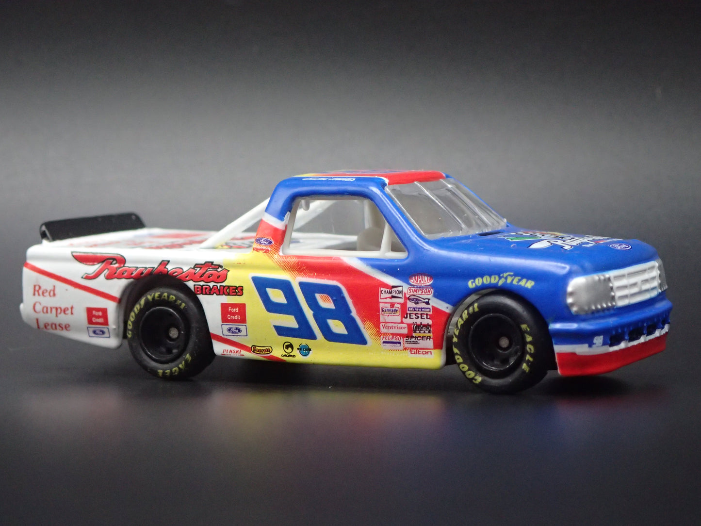 1995 95 FORD F150 #98 BUTCH MILLER RAYBESTOS NASCAR TRUCK 1:64 DIECAST CAR