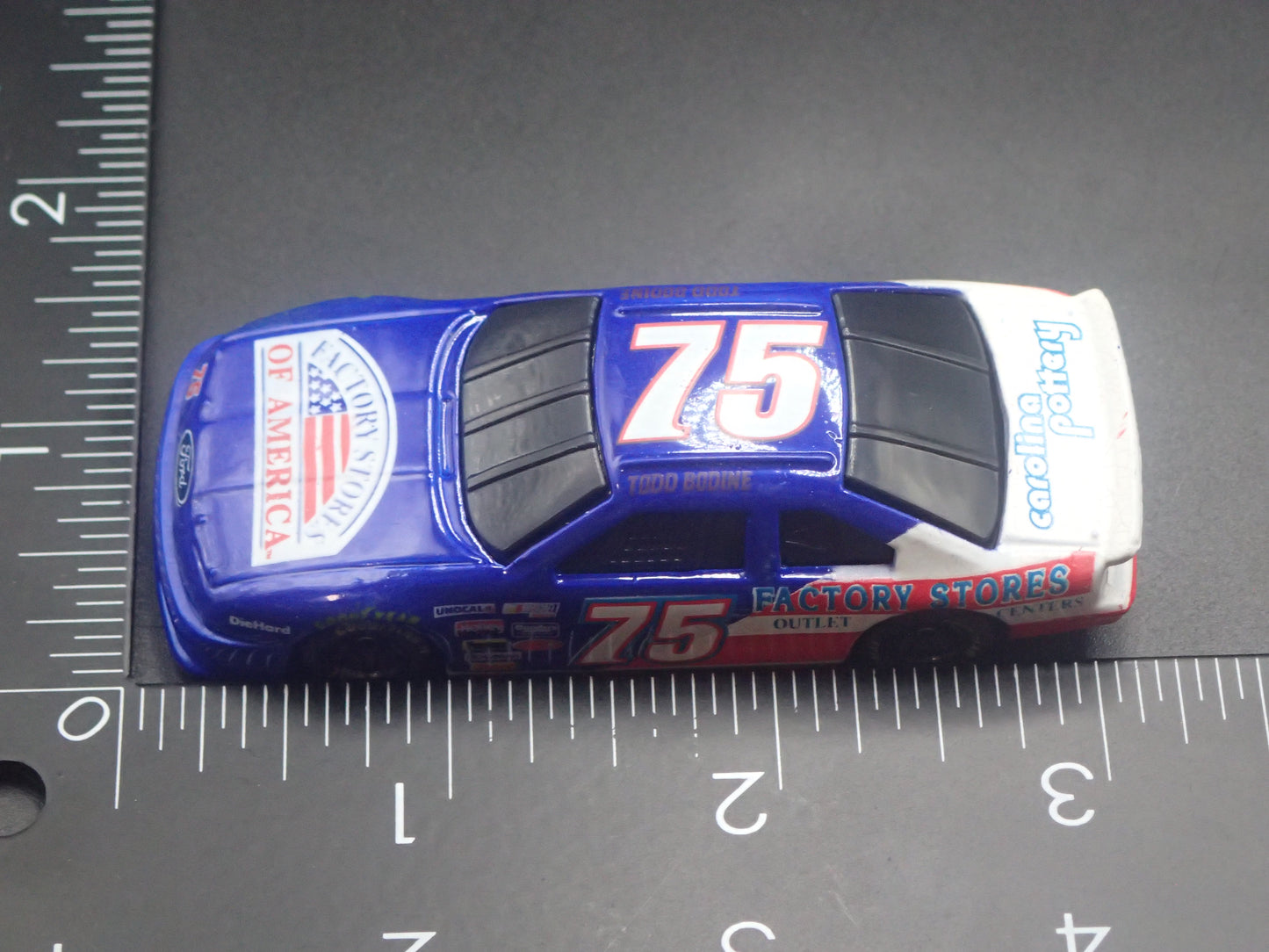 1994 94 FORD THUNDERBIRD 75 TODD BODINE NASCAR WEATHERED 1:64 SCALE DIECAST CAR