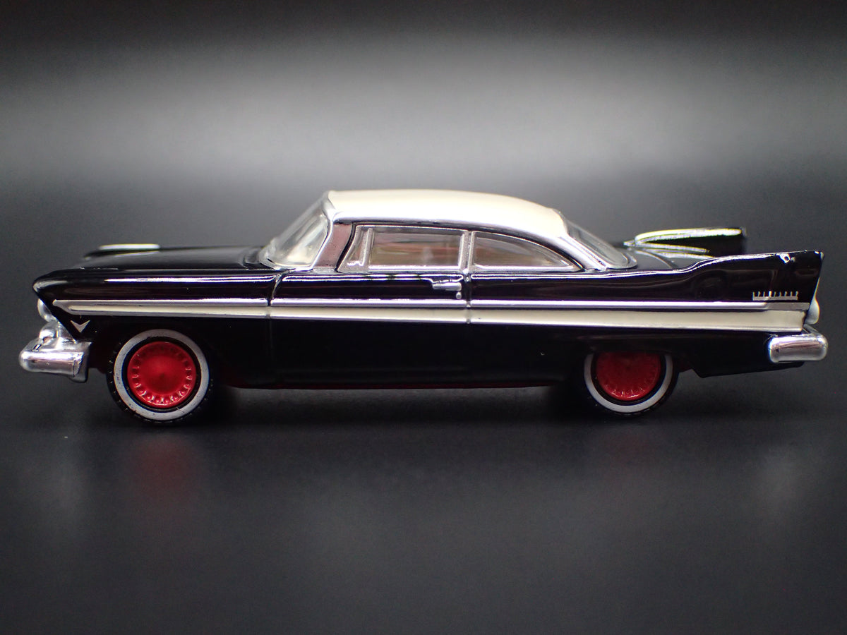 1957 PLYMOUTH BELVEDERE BLACK 1/64 SCALE COLLECTIBLE DIORAMA DIECAST MODEL CAR
