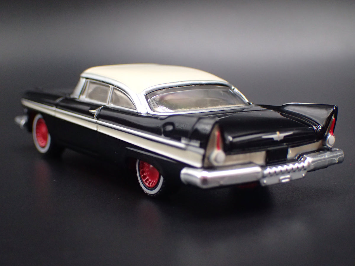 1957 PLYMOUTH BELVEDERE BLACK 1/64 SCALE COLLECTIBLE DIORAMA DIECAST MODEL CAR