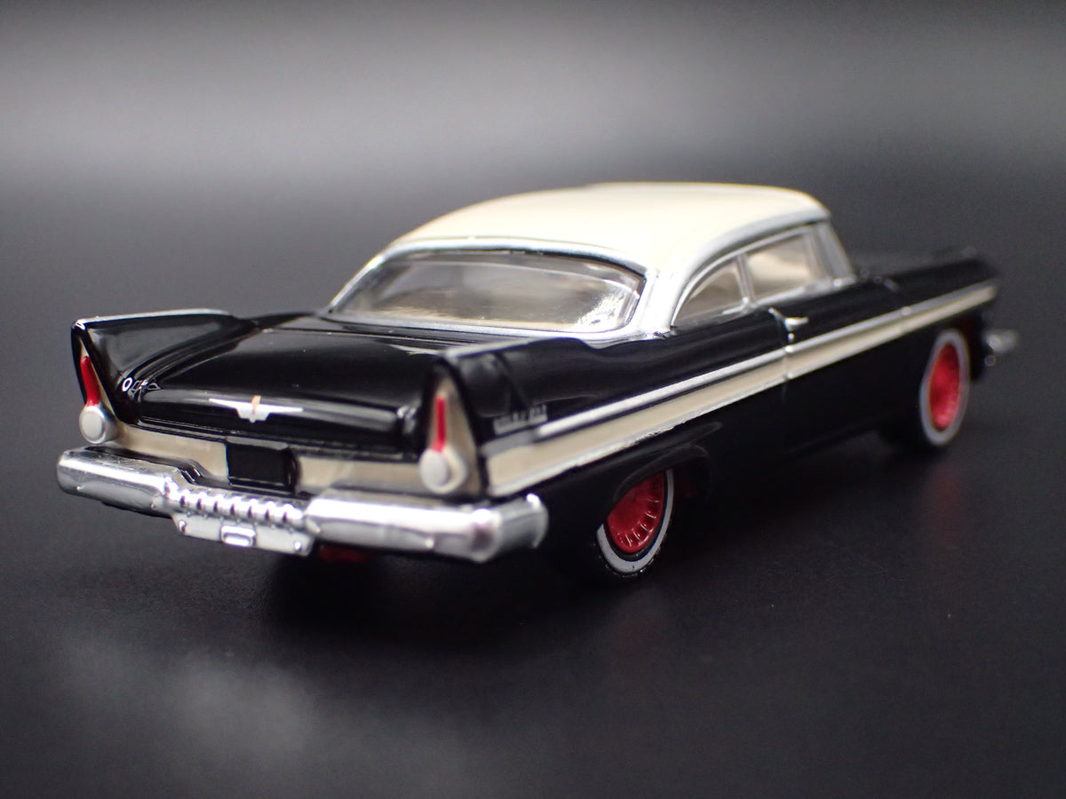 1957 PLYMOUTH BELVEDERE BLACK 1/64 SCALE COLLECTIBLE DIORAMA DIECAST MODEL CAR